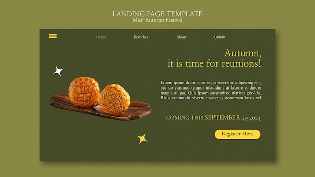 Free PSD mid-autumn festival landing page template