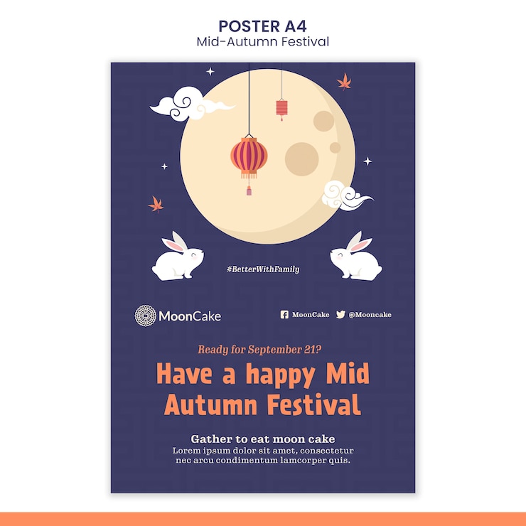 Free PSD mid-autumn festival print template