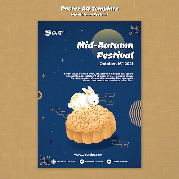 Free PSD mid-autumn festival print template