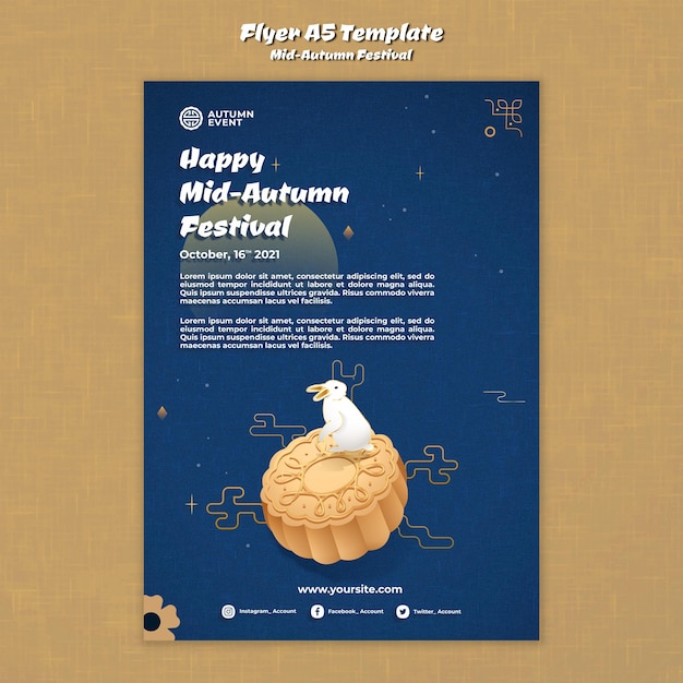 Free PSD mid-autumn festival print template