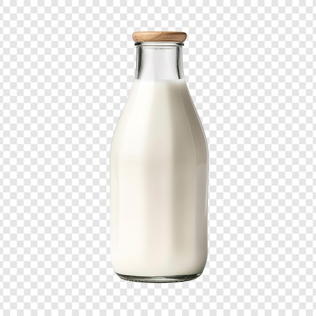 Free PSD milk bottle isolated on transparent background