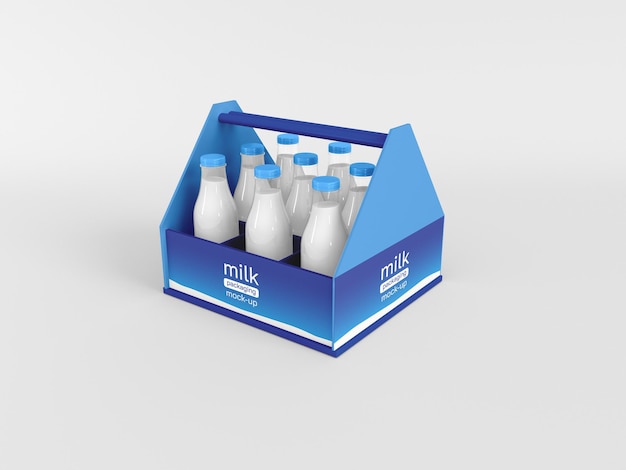 Мокап упаковки бутылки молока