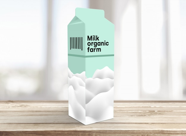 Milk packaging mockup