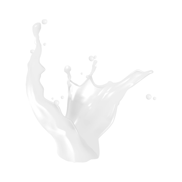 Milk splash element isolated