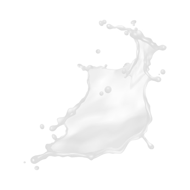 Milk splash element isolated