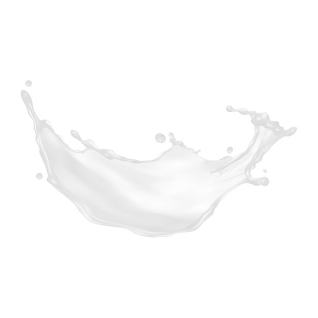 Free PSD milk splash element isolated