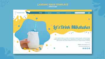 Free PSD milkshake landing page web template