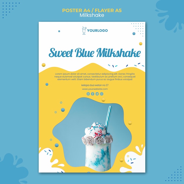 PSD gratuito milkshake poster modello di concetto