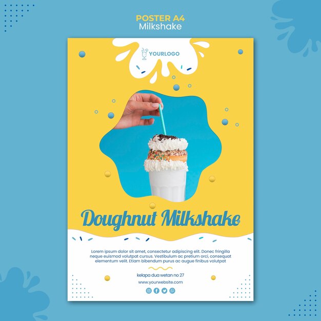 Milkshake poster template design