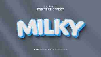 Free PSD milky text effect