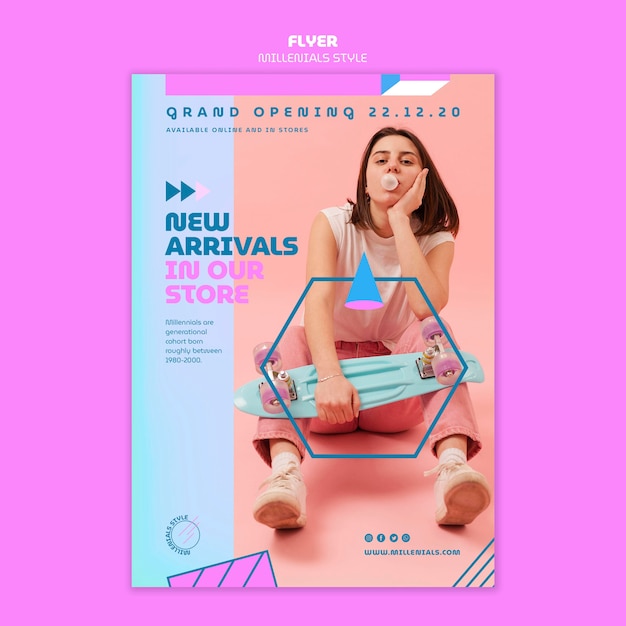 Millennials style flyer template