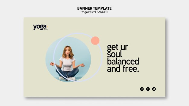 Mind and body yoga class banner template