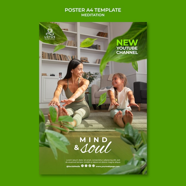 Free PSD mind and soul poster template