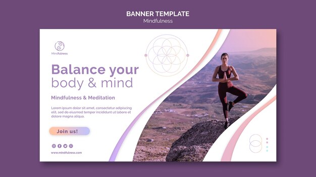 mindfulness concept banner template