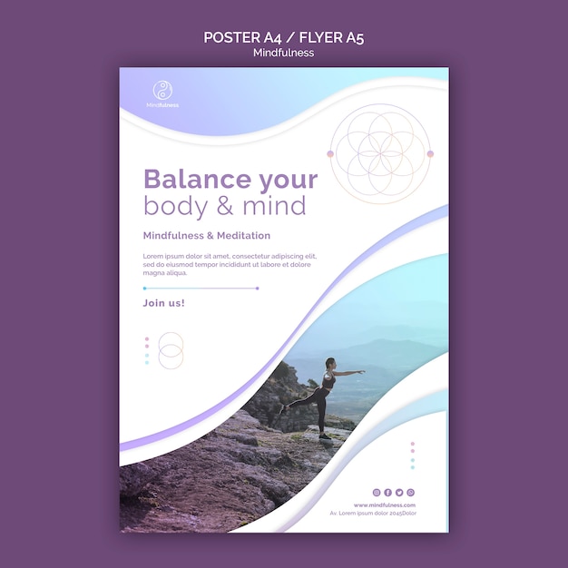 mindfulness concept flyer template
