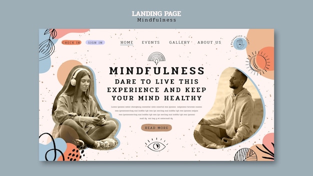 PSD gratuito progettazione del modello di mindfulness