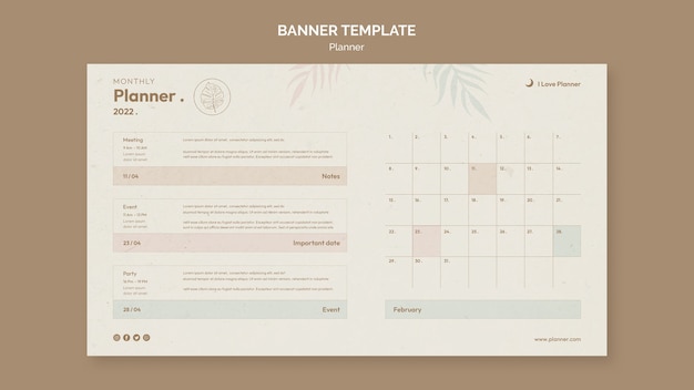 Minimal Activities Planner Banner Template – Free Download