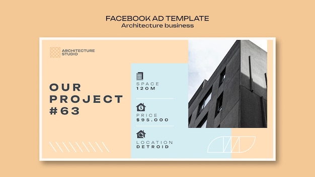 無料PSD 最小限の建築ビジネス facebook テンプレート