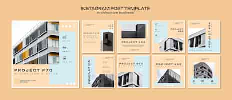 PSD gratuito post di instagram di affari di architettura minima