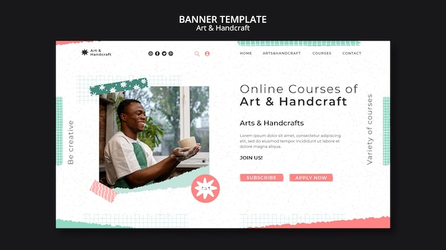 Minimal arts and handcraft horizontal banner