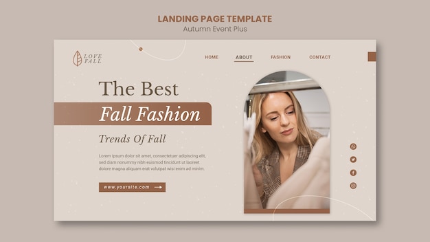 Minimal autumn fashion event landing page