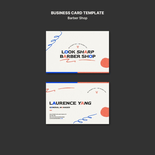 Minimal barber shop business card