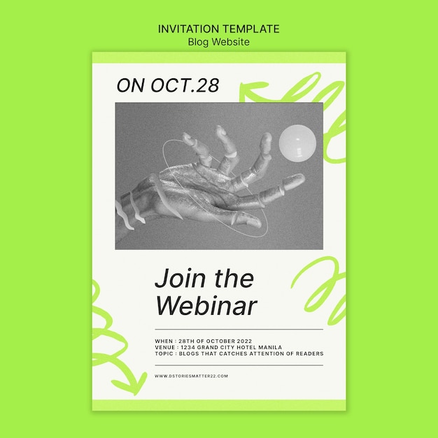 Free PSD minimal blog website invitation