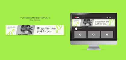 PSD gratuito banner youtube del sito web del blog minimo