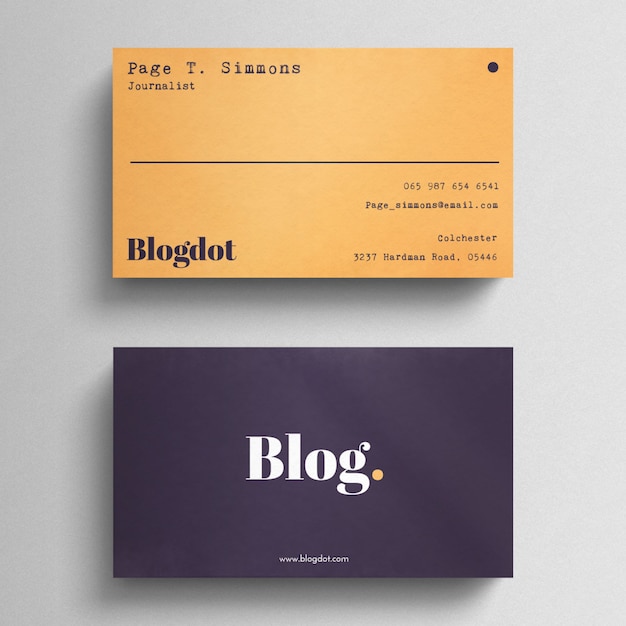 Free PSD minimal blogger business card