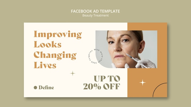 PSD gratuito modello facebook di riempimento botox minimo