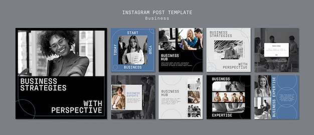 Free PSD minimal business concept instagram posts