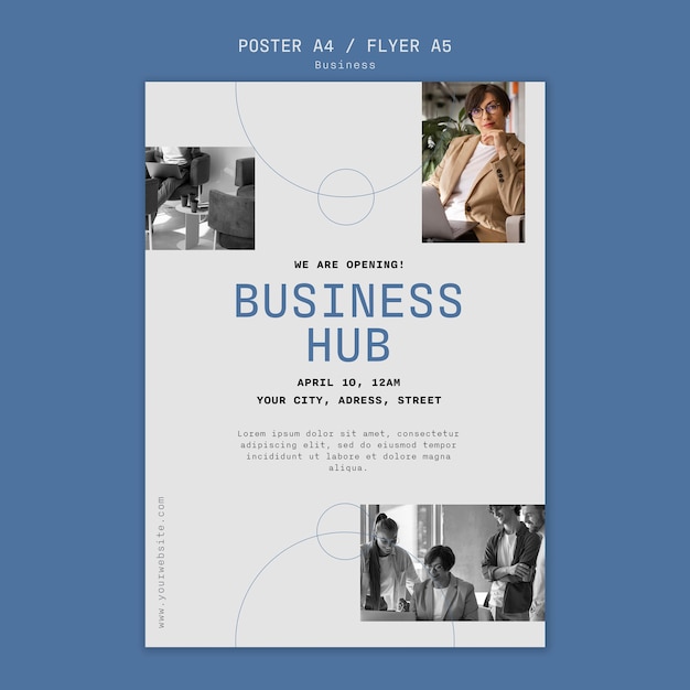 Minimal business concept poster template