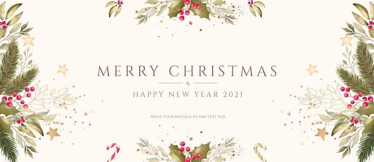 無料PSD 水彩画の装飾と最小限のクリスマスの背景