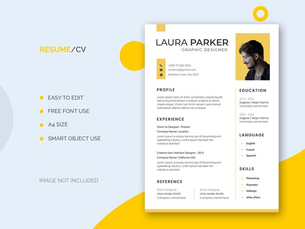 Minimal and clean resume or cv template