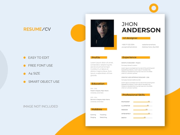 Minimal and clean resume or cv template