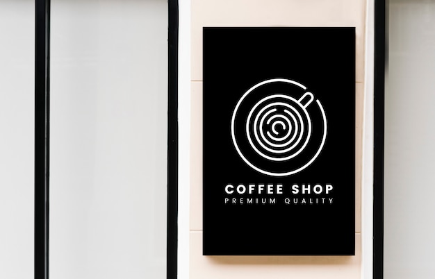 Free PSD minimal coffee shop sign mockup