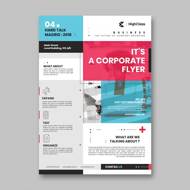 Free PSD minimal corporate flyer template