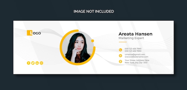 Minimal Email signature template or email footer and personal social media cover design