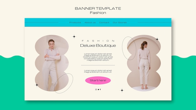 PSD gratuito modello di banner boutique di moda minimale