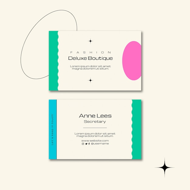 Free PSD minimal fashion boutique  business card