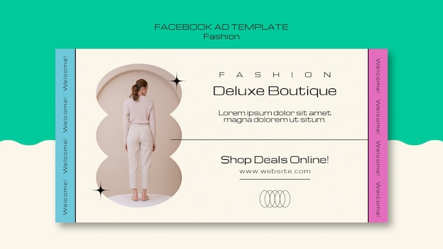 PSD gratuito modello facebook di boutique di moda minimale