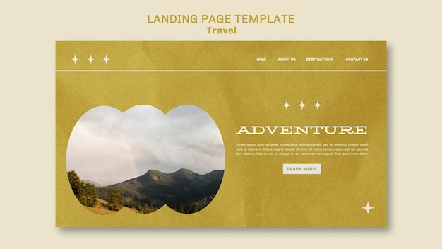 Free PSD minimal flat design travel template