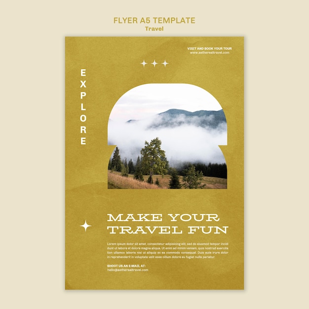 Free PSD minimal flat design travel template