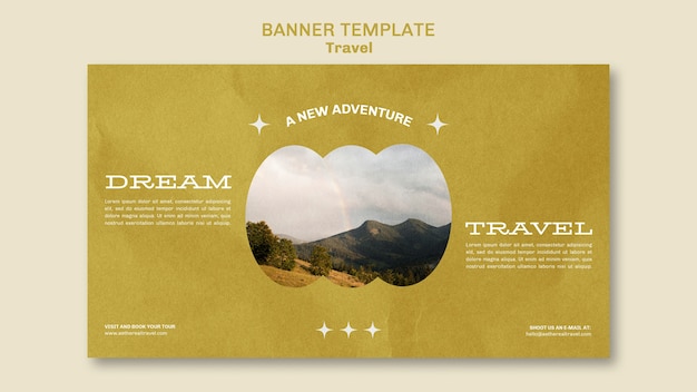 Free PSD minimal flat design travel template