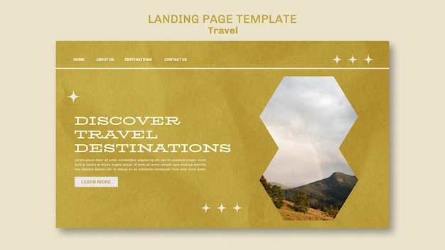 Free PSD minimal flat design travel template