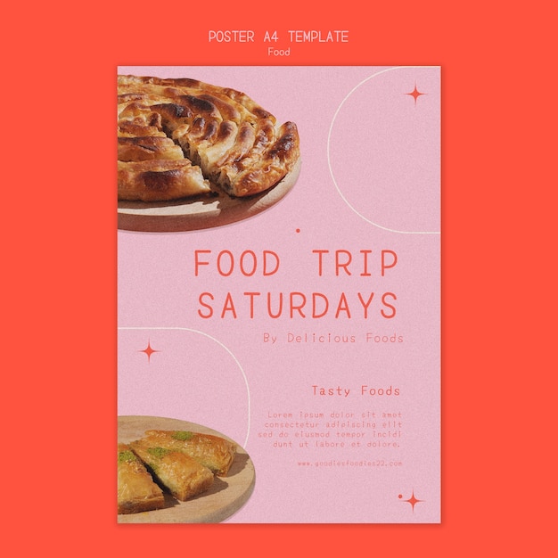 Minimal food festival poster template