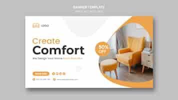 Free PSD minimal furniture web banner template