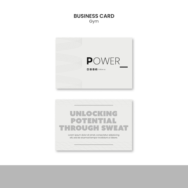 Minimal Gym Training Business Card Template – Free PSD Download