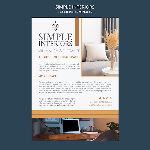 Minimal Interiors Flyer Template Free PSD – Download For PSD