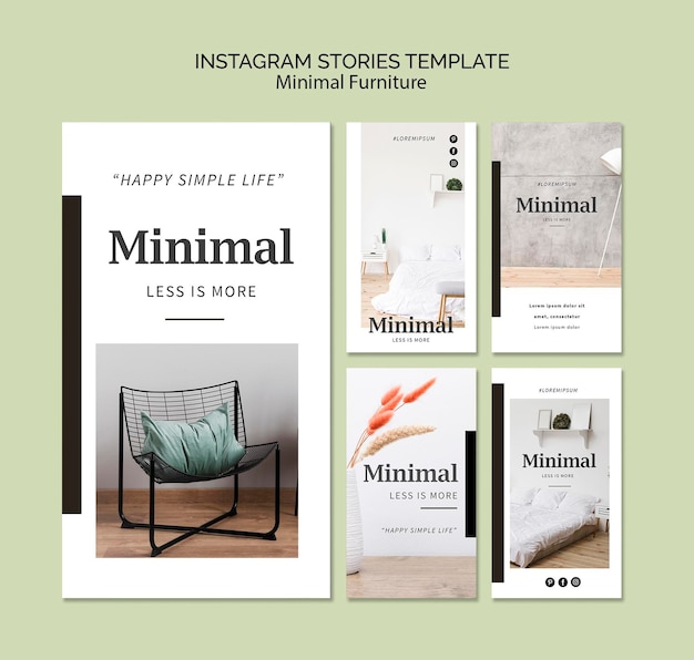 Free PSD minimal interiors instagram stories